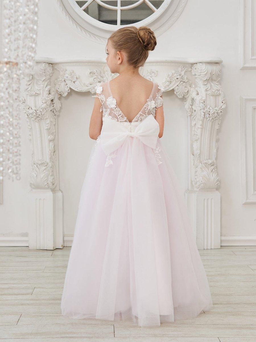 NumberSea - A - line Lace Tulle Floor - length Flower Girl Dress
