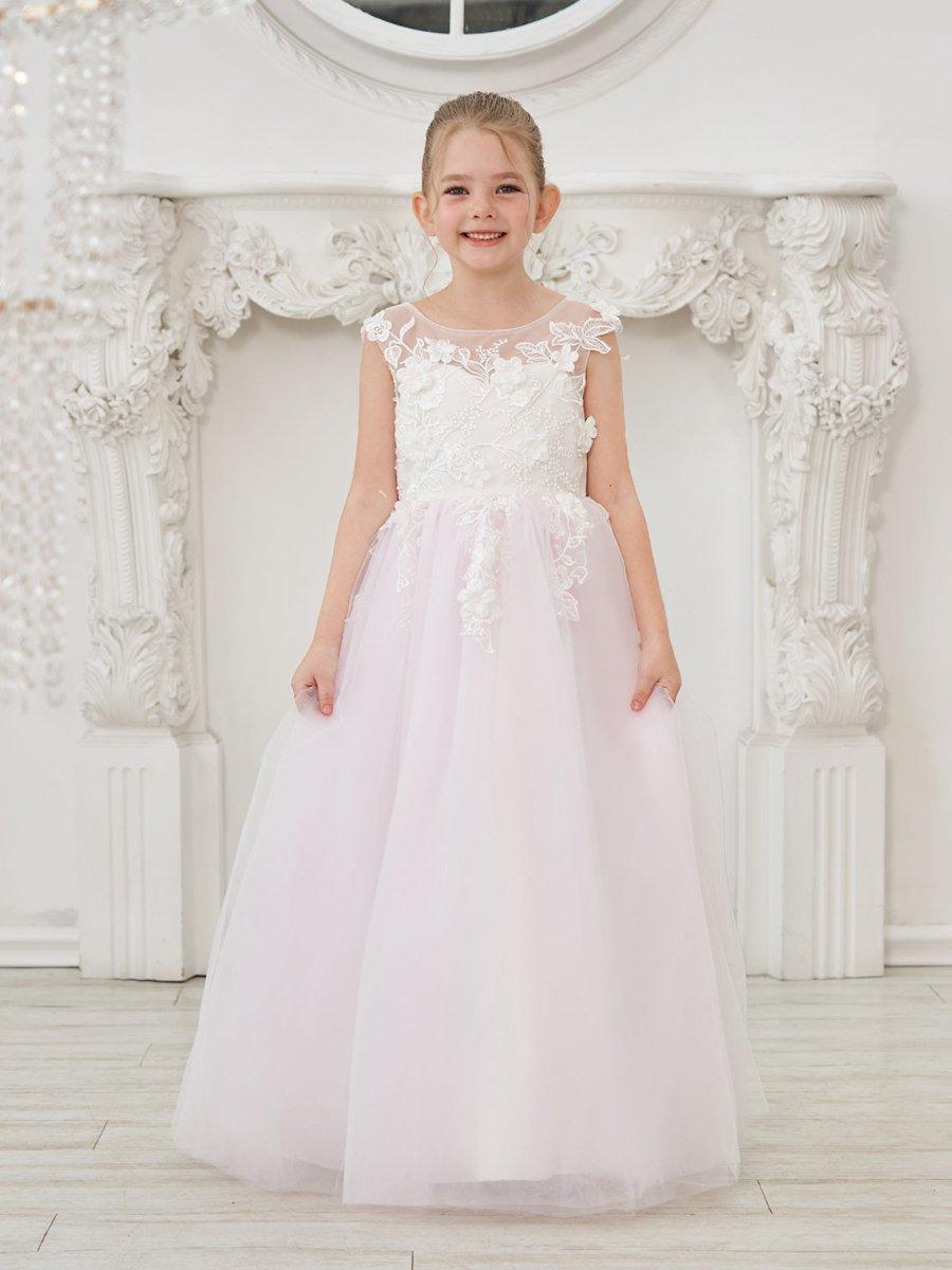 NumberSea - A - line Lace Tulle Floor - length Flower Girl Dress
