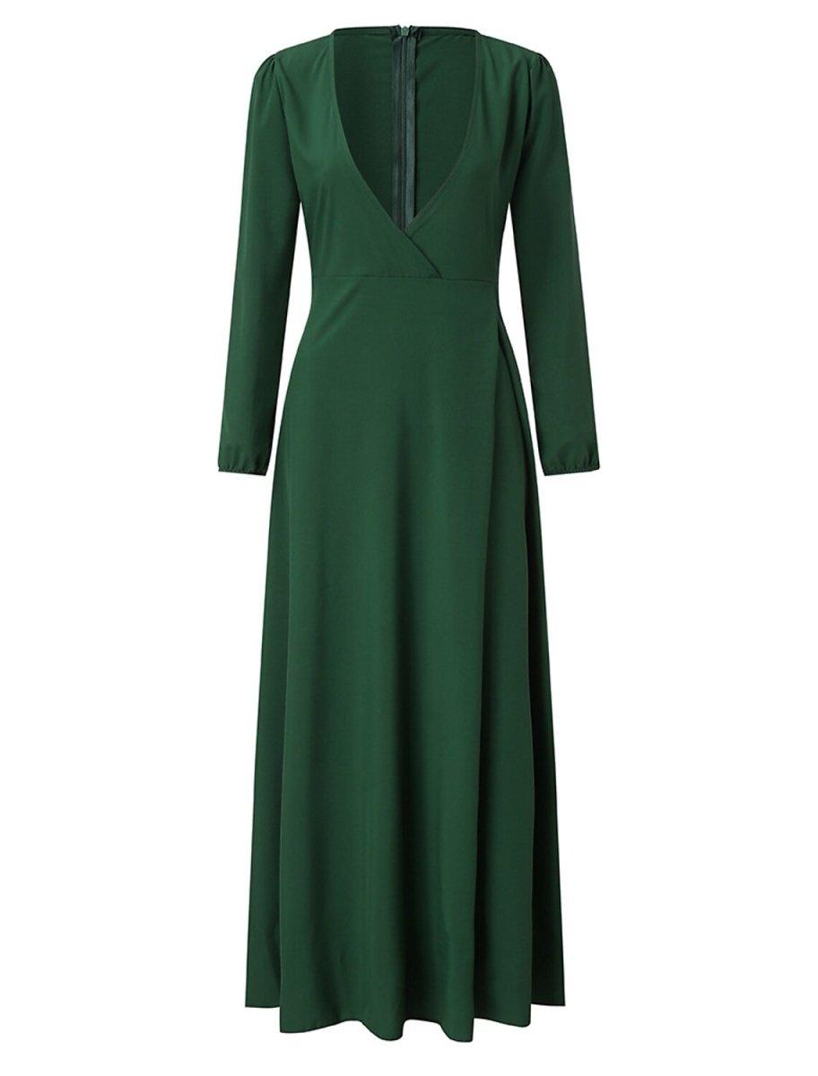 A-Line Minimalist Elegant Wedding Guest Formal Evening Dress V Neck Long Sleeve Floor Length Stretch Chiffon with Pure Color Strappy US 16 / UK 20 / A-Line Minimalist Elegant Wedding Guest Formal Evening Dress V Neck Long Sleeve Floor Length Stretch Chiffon with Pure Color Strappy US 16 / UK 20 /