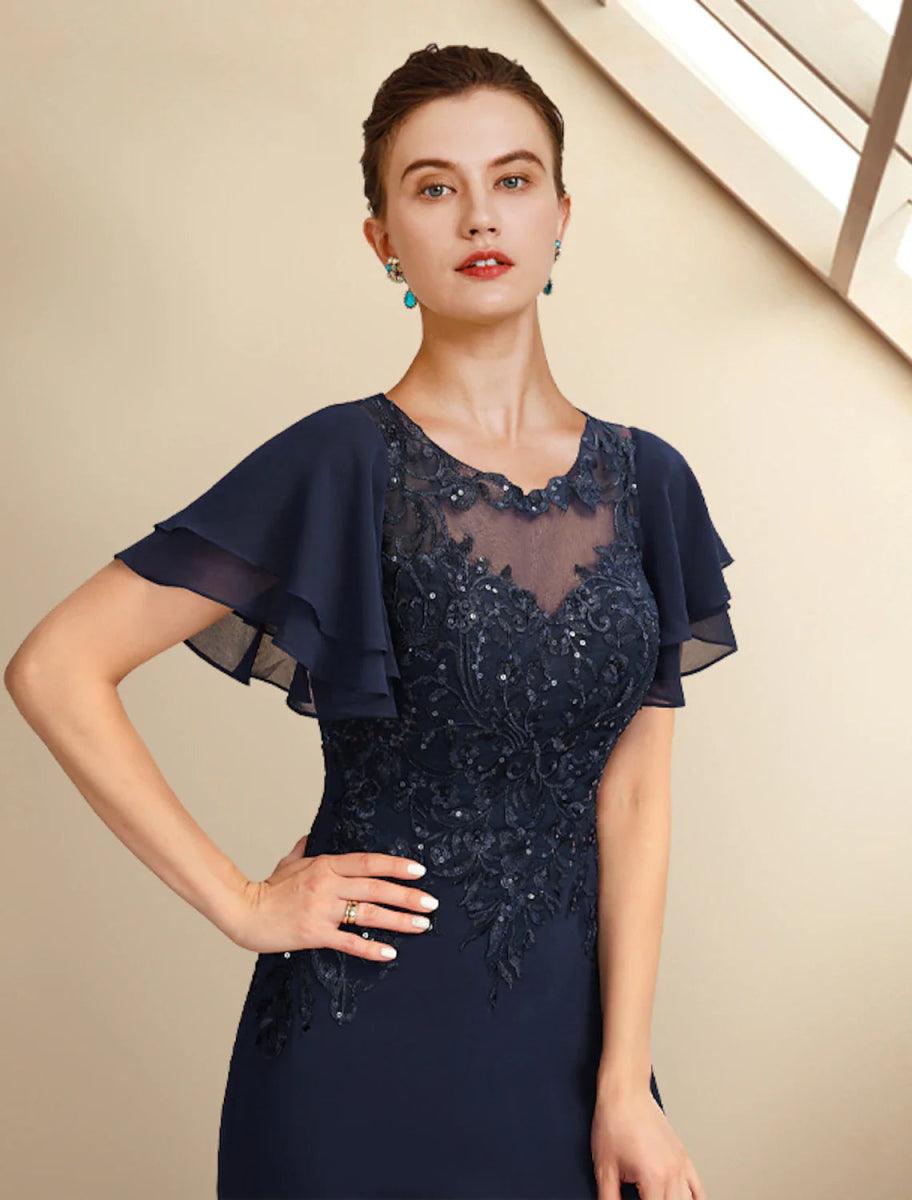 short a line mother of the bride dresses Mother of the Bride Dress Wisteria A-line V-neck Chiffon Floor-Length