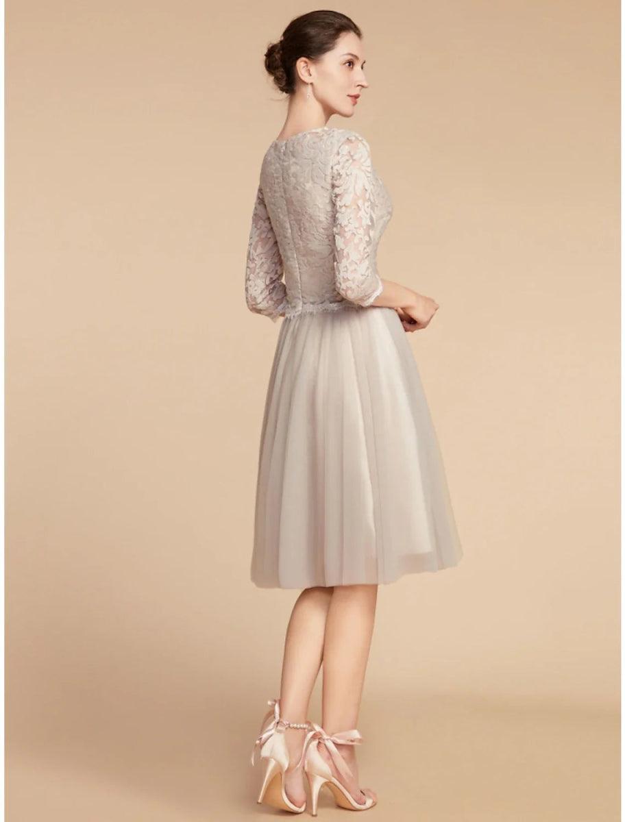 A-Line Mother of the Bride Dress Wedding Guest Elegant Petite Jewel Ne – NumberSea
