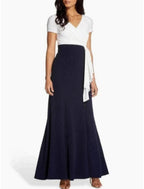 NumberSea - A - Line Mother of the Bride Dress Wedding Guest Elegant V Neck Ankle Length Stretch Chiffon Short Sleeve with Ruching