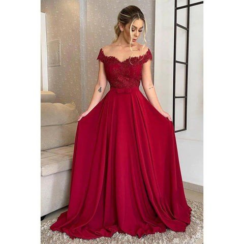NumberSea - A - line Off Shoulder Lace Plus Size Mother of The Birde Dress