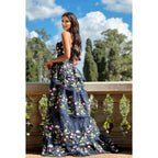 NumberSea - A - Line One Shoulder Tulle Appliques Sleeveless Prom Evening Formal Dress