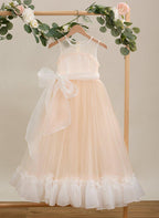 NumberSea - A - line Organza Tulle Floor - length Pink Dress (010226975)