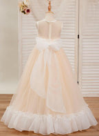 NumberSea - A - line Organza Tulle Floor - length Pink Dress (010226975)
