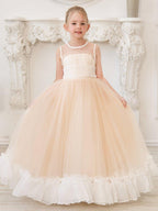 NumberSea - A - line Organza Tulle Floor - length Pink Dress (010226975)