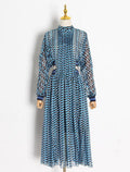 NumberSea - A - Line Party Dresses Flying Dress Dress Holiday Ankle Length Long Sleeve High Neck Chiffon with Print