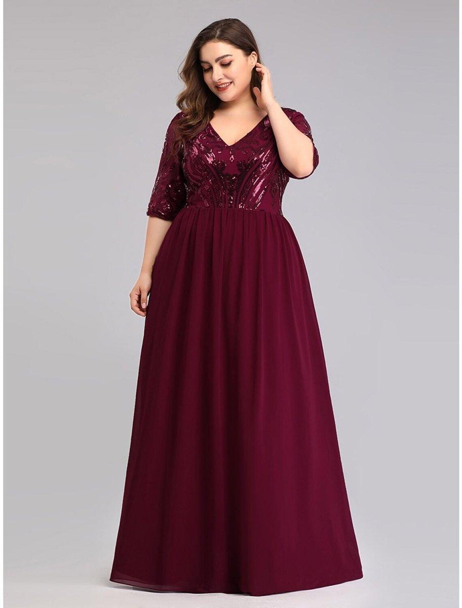 A-Line Prom Dresses Plus Size Dress Wedding Guest Floor Length Half Sl NumberSea A-Line Prom Dresses Plus Size Dress Wedding Guest Floor Length Half Sl NumberSea