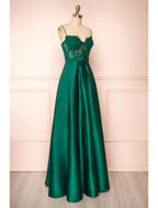 NumberSea - A - Line Prom Dresses See Through Dress Formal Prom Floor Length Sleeveless Sweetheart Satin Backless with Appliques