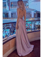 NumberSea - A - Line Prom Dresses Sexy Dress Formal Wedding Party Sweep / Brush Train Sleeveless Strapless Bridesmaid Dress Stretch Satin Backless with Pleats Slit