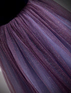 NumberSea - A - Line Prom Dresses Sparkle & Shine Dress Prom Floor Length Short Sleeve Scoop Neck Tulle with Sequin