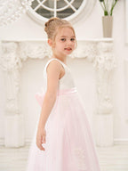 NumberSea - A - line Satin Tulle Ankle - length Pink Dress (2003227111)