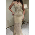 NumberSea - A - line Scoop Luxury Beads Long Formal Evening Dress with Detachable Skirt