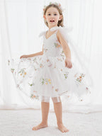 NumberSea - A - Line Sleeveless Floral Embroidered Tulle Toddler Flower Girl Dress