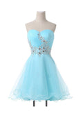A-Line Sweetheart Appliques Beading Lace-Up Homecoming Dress