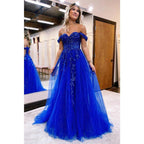 NumberSea - A Line Sweetheart Appliques Senior Purple Prom Dress with Slit