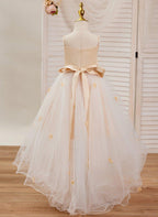 NumberSea - A - line Tulle Asymmetrical Ivory Dress (010220938)