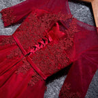 A-line Tulle Homecoming Dresses Scoop Red Short/Mini Prom Dresses