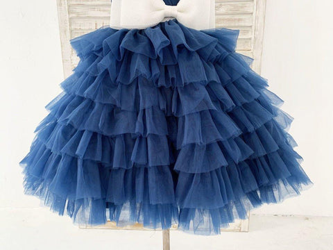 NumberSea - A - line Tulle Knee - length Flower Girl Dress