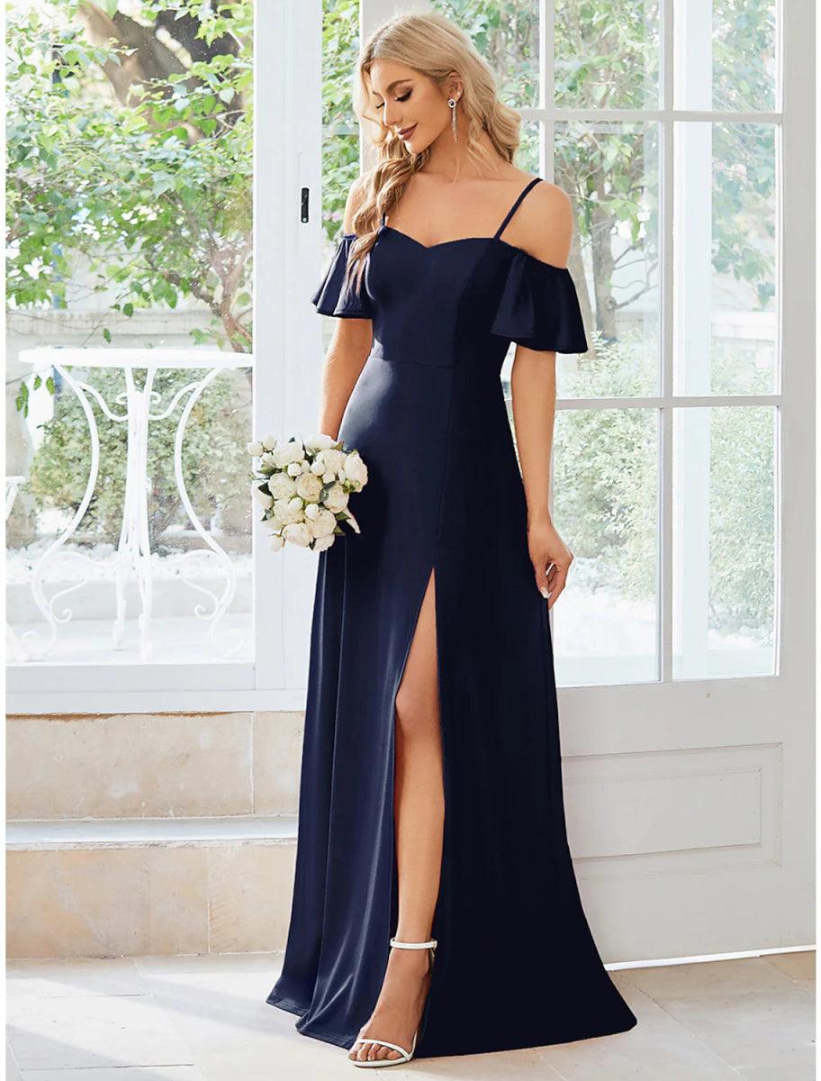 A-Line Wedding Guest Dresses Elegant Dress Formal Floor Length Short S