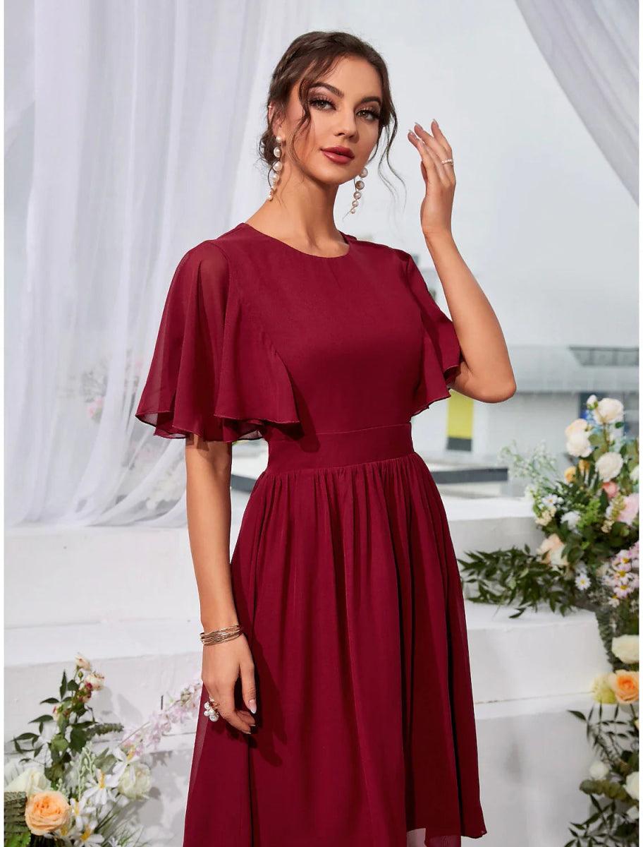 A-Line Wedding Guest Dresses Elegant Dress Holiday Graduation Knee Len