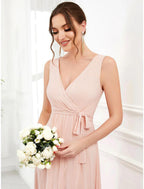 NumberSea - A - Line Wedding Guest Dresses Elegant Dress Party Wear Asymmetrical Sleeveless Spaghetti Strap Chiffon with Ruffles Slit