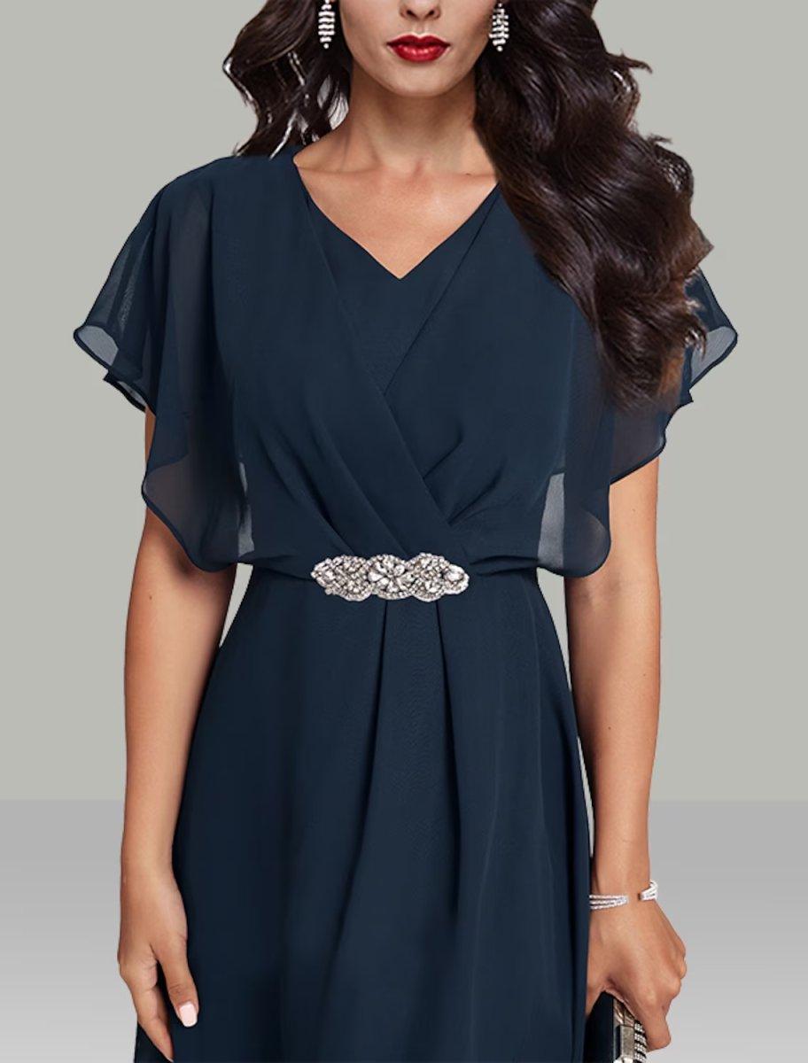 A-Line Wedding Guest Dresses Elegant Dress Semi Formal Tea Length Shor – NumberSea