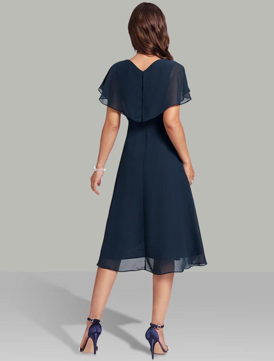 A-Line Wedding Guest Dresses Elegant Dress Semi Formal Tea Length Shor – NumberSea
