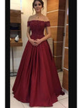 NumberSea - A - Line Wedding Guest Dresses Minimalist Dress Evening Party Prom Floor Length Short Sleeve Strapless Jersey with Beading Appliques