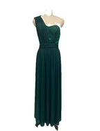 NumberSea - A - Line Wedding Guest Dresses Sexy Dress Wedding Guest Prom Sweep / Brush Train Sleeveless One Shoulder Polyester with Pleats Slit