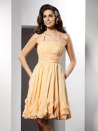 NumberSea - A - Line/Princess Halter Ruffles Sleeveless Short Chiffon Cocktail Dresses