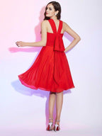 NumberSea - A - Line/Princess Halter Sleeveless Pleats Short Chiffon Bridesmaid Dresses