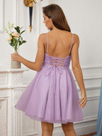 NumberSea - A - Line/Princess Lace V - neck Sleeveless Short/Mini Dresses
