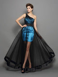 NumberSea - A - Line/Princess One - Shoulder Ruched Sleeveless Long Elastic Woven Satin Dresses