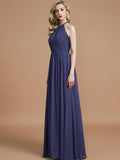 NumberSea - A - Line/Princess Scoop Chiffon Sleeveless Floor - Length Bridesmaid Dresses