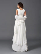 NumberSea - A - Line/Princess Scoop Lace Sleeveless Long Chiffon Mother of the Bride Dresses