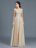NumberSea - A - Line/Princess Scoop Sleeveless Ruffles Chiffon Floor - Length Mother of the Bride Dresses