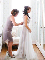 NumberSea - A - Line/Princess Scoop Sweep/Brush Train Sleeveless Lace Tulle Wedding Dresses