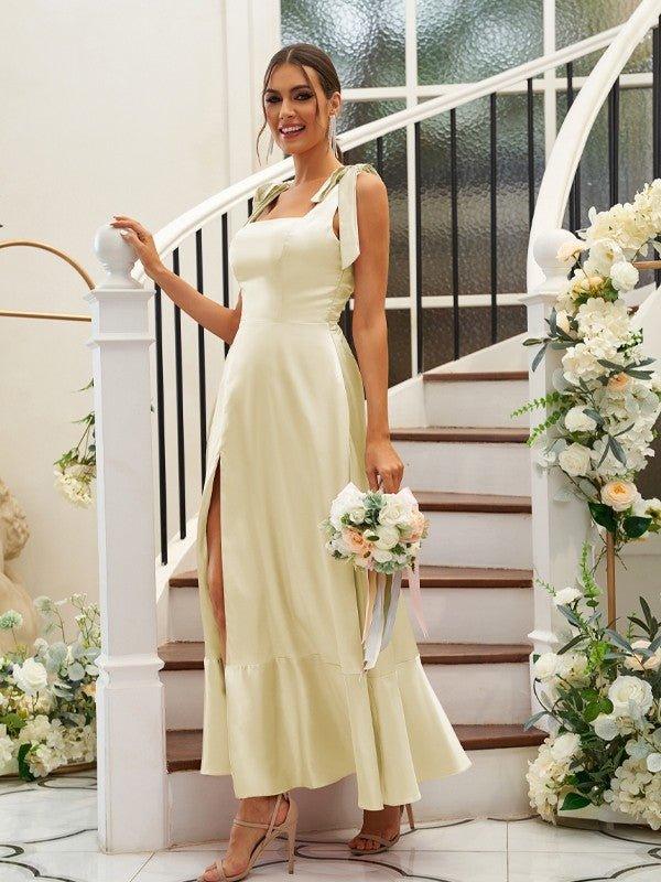 a line princess bridesmaid dress Chiffon Bridesmaid Dresses for Women A-Line Spaghetti Straps Cold Shoulder Long Formal Wedding Party Evening Gowns with Split Side, As Picture