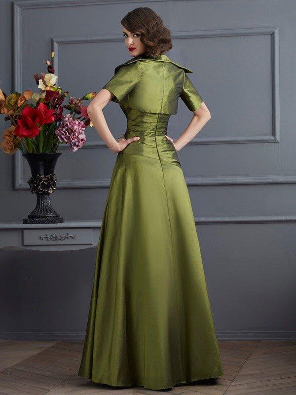 NumberSea - A - Line/Princess Strapless Sleeveless Beading Long Taffeta Mother of the Bride Dresses
