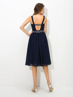 NumberSea - A - Line/Princess Straps Beading Sleeveless Short Chiffon Cocktail Dresses