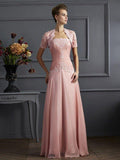 NumberSea - A - Line/Princess Sweetheart Sleeveless Applique Long Chiffon Mother of the Bride Dresses