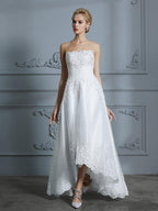 NumberSea - A - Line/Princess Sweetheart Sleeveless Beading Asymmetrical Tulle Wedding Dresses