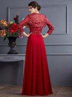 NumberSea - A - Line/Princess Sweetheart Sleeveless Beading Long Chiffon Mother of the Bride Dresses
