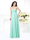 NumberSea - A - Line/Princess Sweetheart Sleeveless Long Chiffon Bridesmaid Dresses