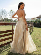 NumberSea - A - Line/Princess Tulle Beading Scoop Sleeveless Floor - Length Two Piece Dresses