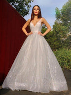 NumberSea - A - Line/Princess Tulle Beading Spaghetti Straps Sleeveless Sweep/Brush Train Dresses