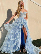 NumberSea - A - Line/Princess Tulle Lace Straps Sleeveless Court Train Dresses