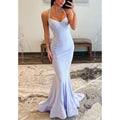 Vestido de noche para fiesta, graduación, con escote en V, cuello halter, pliegues de trompeta y cuentas 